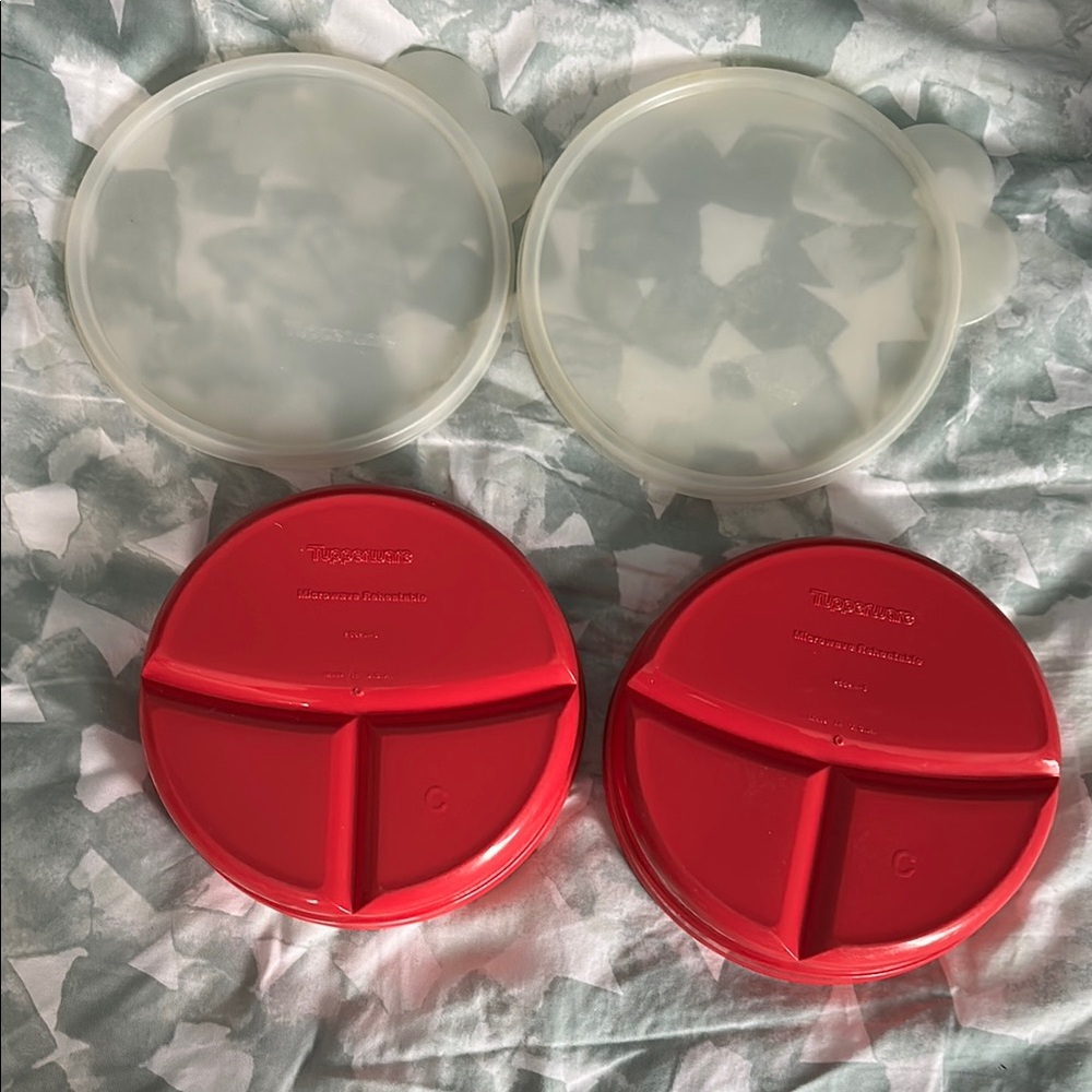 Tupperware Red Divided Storage Containers - Picture 3 of 4